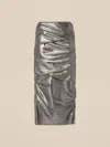 Attico Silver Midi Skirt In Silver