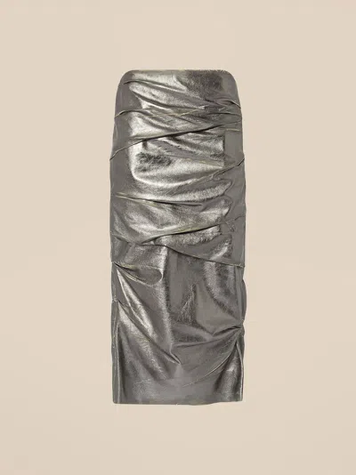 Attico Silver Midi Skirt