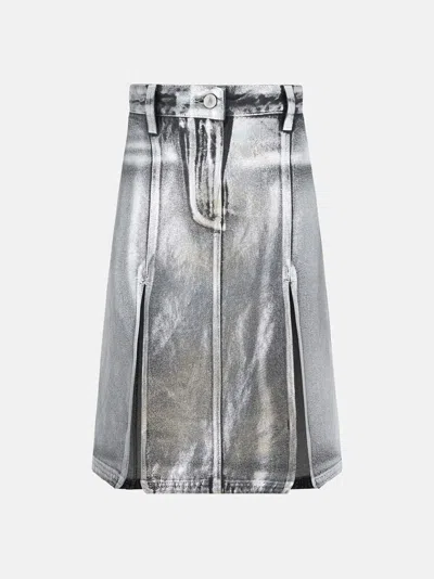 ATTICO SILVER MIDI SKIRT