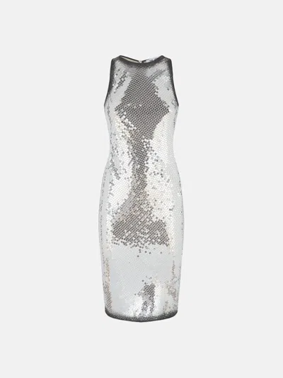 ATTICO SILVER MINI DRESS