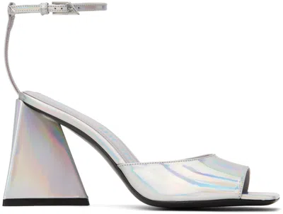 Attico Silver Piper Heeled Sandals In 002 Silver