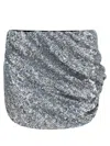 Attico Silver Mini Skirt In Silver