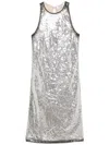 Attico Mini Dress With Sequin Embellishment And Back Slit