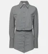 Attico Silvye Shirt Minidress In Grey
