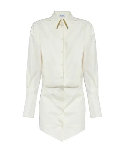 Attico Silvye Cotton Shirtdress In White