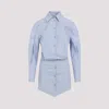 Attico Striped Long-sleeved Shirt In Blue Navy Sky