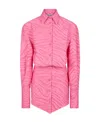 Attico Silvye Zebra-patterned Shirt Dress In Pink
