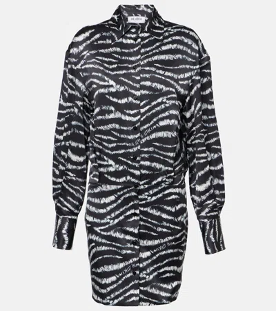 ATTICO SILVYE ZEBRA-PRINT SATIN SHIRT DRESS