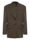 Attico Single-breasted Virgin Wool Blazer