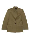 Attico Green Jacket With Asymmetric Closure On The Front In Green