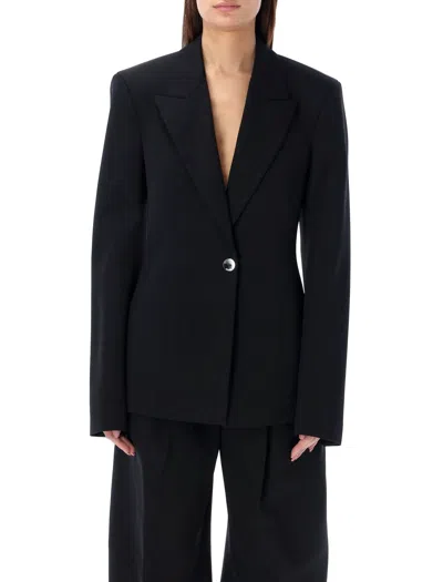 Attico Single-breasted Blazer In Black