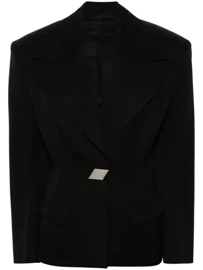Attico Single-breasted Blazer In Black