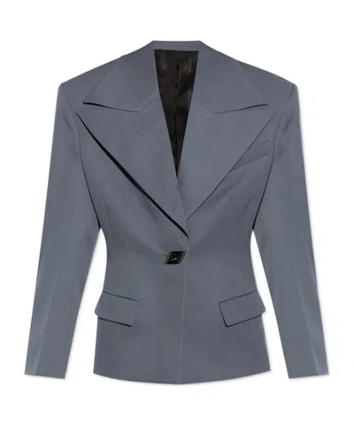 Attico Single Breasted Blazer In Grey