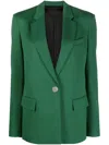 Attico Single-breasted Wool-blend Blazer In Green