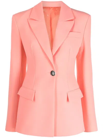 Attico Viscose-blend Single-breasted Blazer In Pink