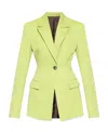 Attico Green Single-breasted Blazer In Yellow