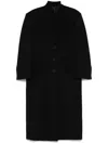 Attico Single-breasted Coat In Black