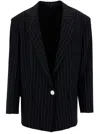 Attico Single-breasted Jacket In Blue