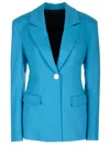 Attico Single-breasted Wool Blazer In Capriblue