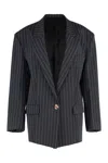 Attico Single-breasted One Button Jacket In Black