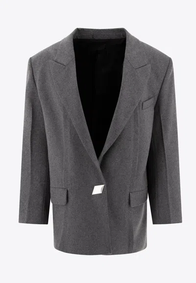 Attico Single-breasted Oversized Wool Blazer