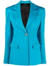 Attico Blue Single-breasted Blazer In Blue