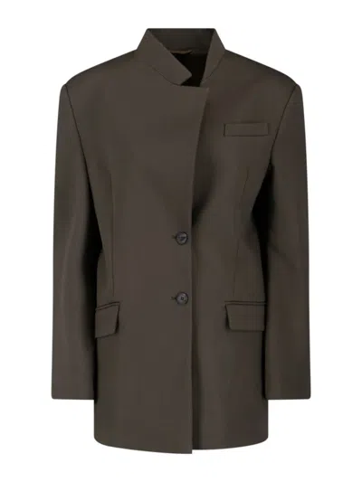 ATTICO SINGLE-BREASTED VIRGIN WOOL BLAZER