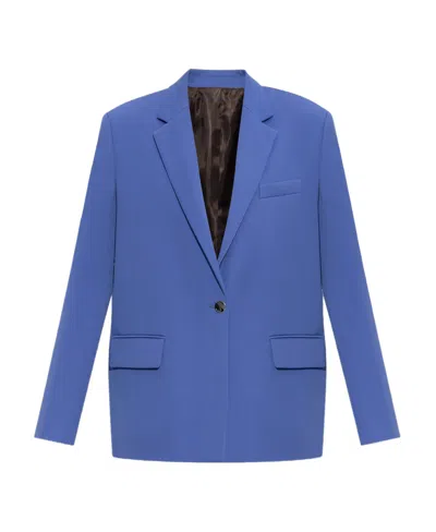 Attico Single-breasted Wool Blazer In Blue
