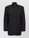 Attico Single-breasted Wool Blazer With Structured Shoulders