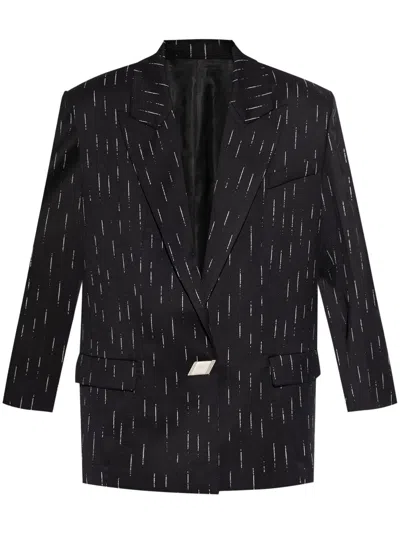 Attico Single-button Wool-blend Blazer In Black
