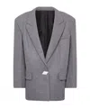 Attico Single-button Wool-blend Blazer In Gray