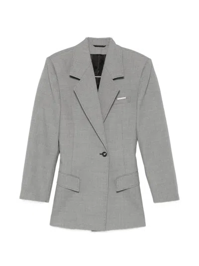 Attico Single-breasted Blazer In Gray