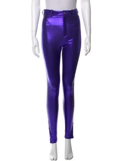 Pre-owned Attico Skinny Leg Pants In Purple