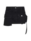 Attico 'fay' Black Mini-skirt With Oversized Cargo Pockets In Black