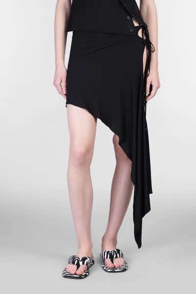 ATTICO SKIRT IN BLACK VISCOSE