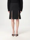 Attico Virgin Wool Midi Skirt In Black