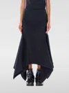 Attico Asymmetric Midi Skirt In Schwarz