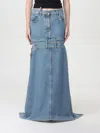 Attico Denim Skirt With Cut Out Detail In Blau