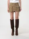 Attico Fay Denim Cargo Miniskirt In Braun