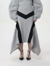 Attico Asymmetrical Maxi Skirt In Grey