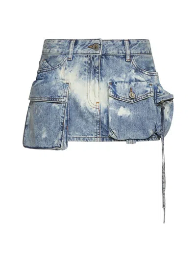 Attico Skirts In Blue Bleach Bleached