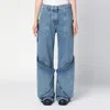 Attico Sky Blue Baggy Jeans With Large Pockets In Light Blue