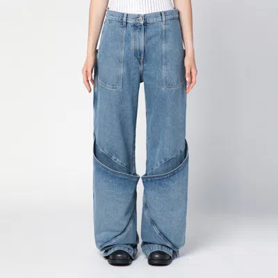 ATTICO THE ATTICO SKY BLUE BAGGY JEANS WITH LARGE POCKETS