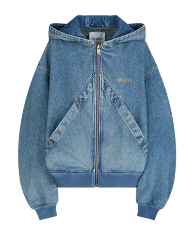 ATTICO THE ATTICO WASHED DENIM BOMBER JACKET