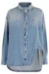 Attico Sky Blue Denim Shirt Jacket In Blue