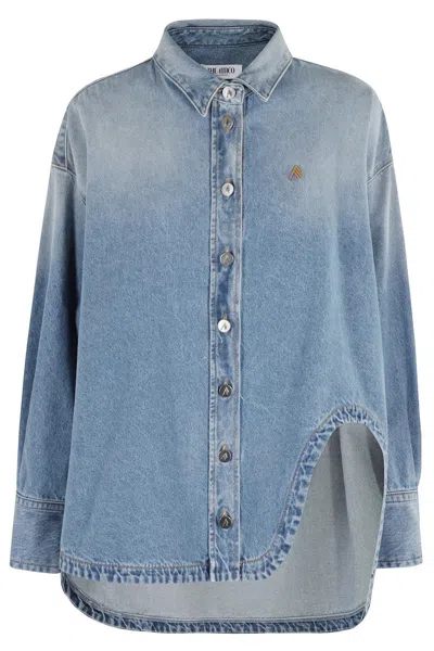 Attico Sky Blue Denim Shirt Jacket