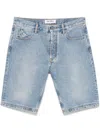 Attico Denim Shorts With Belt Loops In Sky Blue