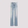 Attico Distressed Straight-leg Jeans In Sky Blue