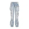 Attico Sky Blue Essie Long Pants In White