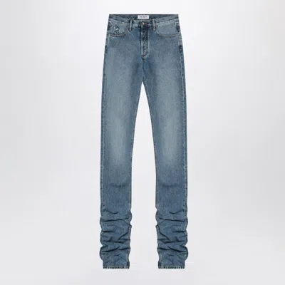 ATTICO SKY BLUE JEANS WITH LONG LEG CURLED AT THE HEM